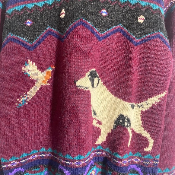 Vintage Woolrich Nordic Dog Pheasant Hunting Wool Sweater English Setter Small - Picture 3 of 6
